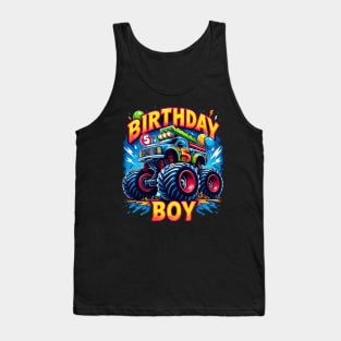 Birthday Boy 5 Years - Monster Truck (possibility of personalization with name) Tank Top